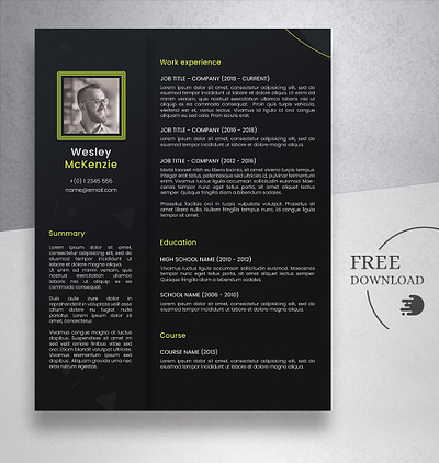 Free Dark Resume Template cv dark design download editable free freebie google docs resume template