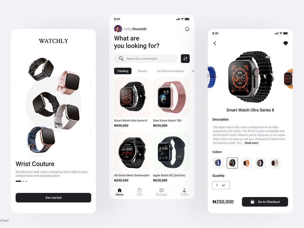 Smartwatch App UI Design designs, themes, templates and downloadable