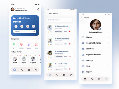 Doctor Application app application design doctor mobile patient ui ux