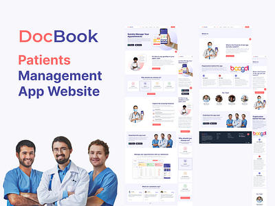 DocBook - Patients Management App Website case study clinic design doctor website figjam figma healthcare mobile app responsive ui uiux ux web design website