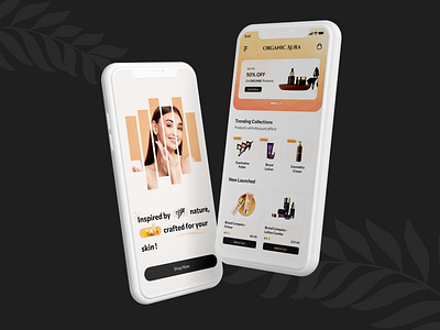 Organic Aura: Organic Skin-Care Products App figma mobile app mobile ui organic skin skincare app typography ui ux