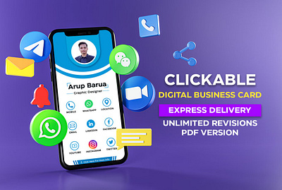 I will design interactive digital business card business card business card design card design digital business card design id card design name card design vartual card desugn visiting card design