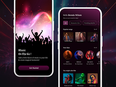 Music App app design audio player clean mobile app mobile ui music music app playlist song