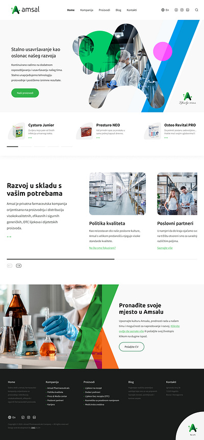 Amsal Pharmaceuticals design figma pharmaceutical ui ux website