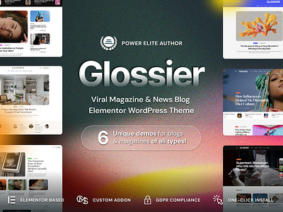 Glossier - News & Viral Magazine WordPress Theme cmsmasters editorialdesign editorialtheme elementor magazinewebdesign newswebdesign themeforest webdesign wordpress wordpresstheme