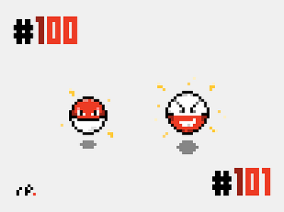 Pixel Voltorb & Electrode electrode pixelart pokemon voltorb