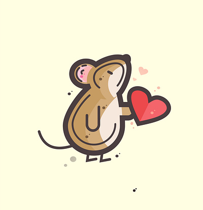 Mouse with heart love mouse valentines