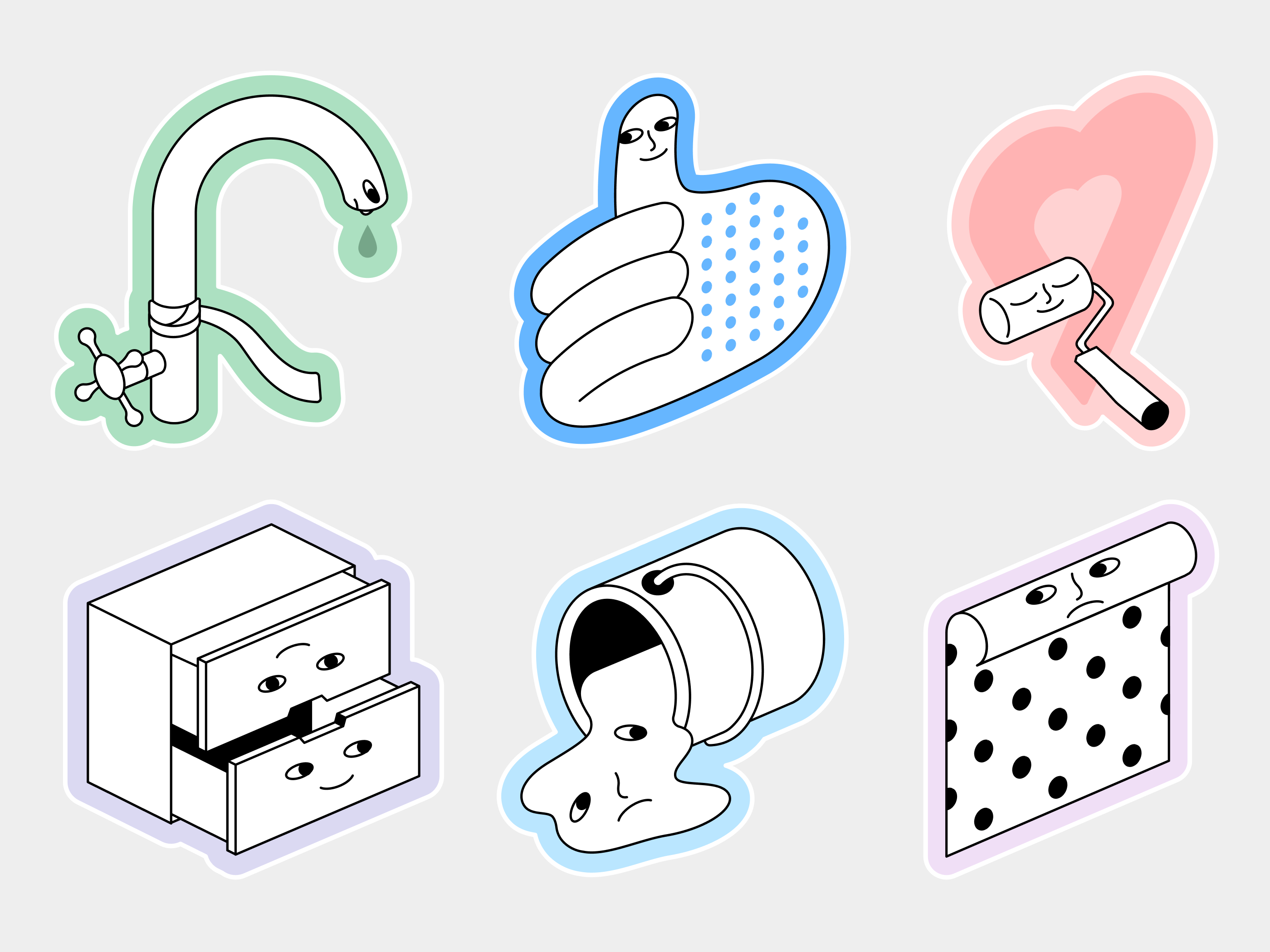 How to do Renovation Stickers adobe illustrator anastasia sorokoumova character design illustration renovation vector illustration
