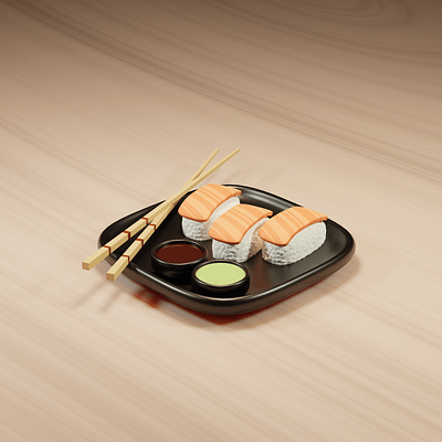 How ‘bout sushi? 3d 3dart 3dmodeling blender branding design design foodart foodmodeling illustration modeling sushi