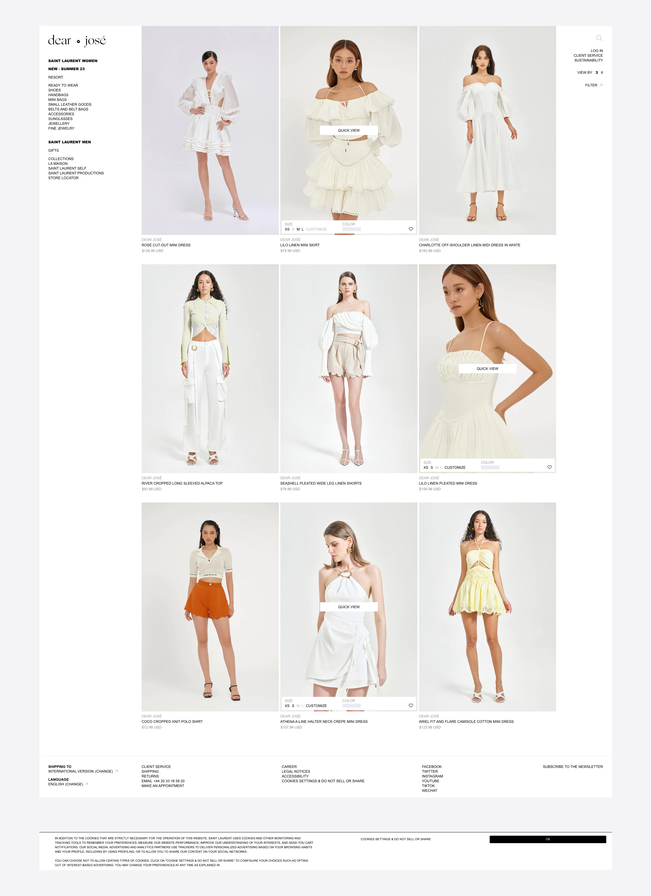 Online clothing store "dear jose" design graphic design site ui uiux uiux design web design