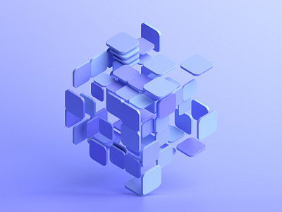 Cube 3d abstract art background blender blocks branding clean concept cube design geometric illustration render shape simple