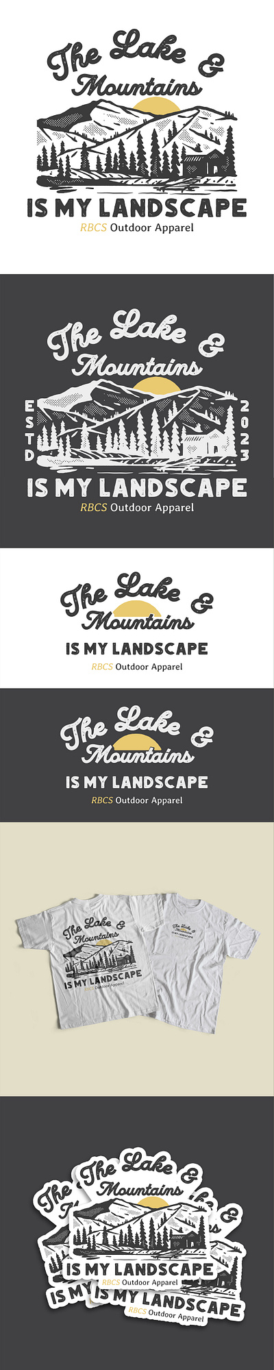 My Landscape adventure branding design graphic design illustration lake lake mountain landscape logo mountain retro vector village vintage