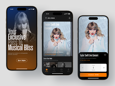Concert Ticket Booking App app application booking app concert concert app dark dark mode event event app mobile mobile app ticket ticket app ticket booking app ticket concert app