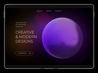 Neon howering animation in Figma 3d animation creative dark colours design effects hower inspiration minimalism modern design neon portfolio space ui ux web