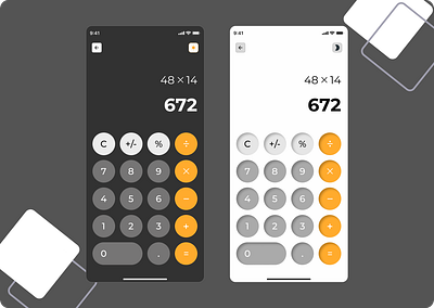 Calculator app calculator dark mode design graphic design interface light mode logo typography ui ux vector