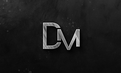 DM LOGO MOCKUP ON PANEL WALL 3d branding design graphic design illustration lo logo