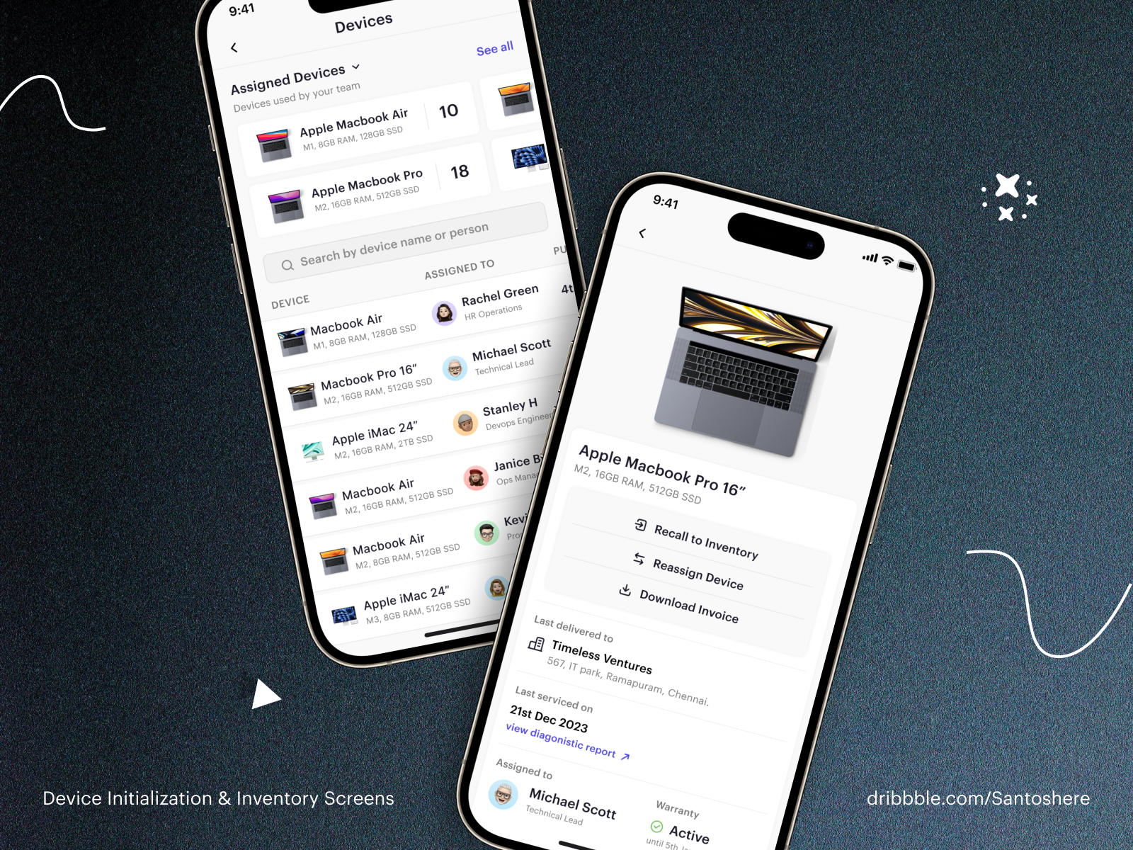 Device Initialization & Inventory - Mobile Screens branding device devicetrack inventory product design shipment shopping traching ui