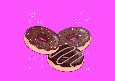 Donuts (Day 25/30 Vector Art Illustration) chocolate colorful cute dailyui delicious design donuts drawing figma graphic design heart illustration sketching sparkles sprinkler strawberry sweet ui vanilla