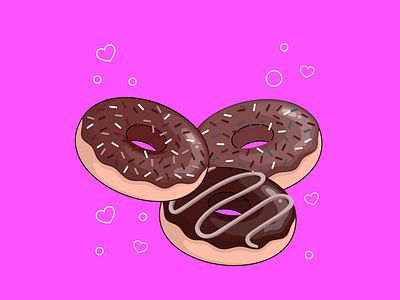 Donuts (Day 25/30 Vector Art Illustration) chocolate colorful cute dailyui delicious design donuts drawing figma graphic design heart illustration sketching sparkles sprinkler strawberry sweet ui vanilla