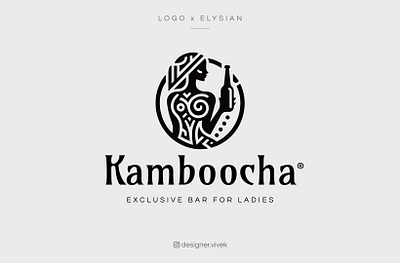 Kamboocha - Logo Design 3d bar logo beer logo branding drink logo illustration kamboocha ladies lady logo logo logo design pub logo symbol symbol icon