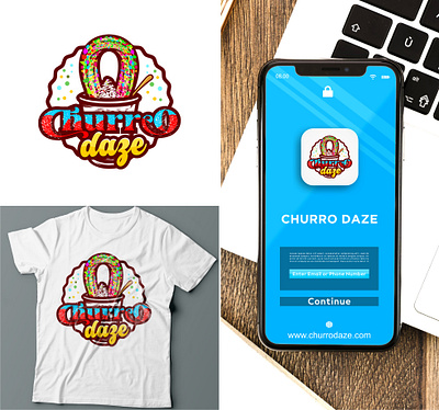 Churro Daze branding churro graphic design logo vector design