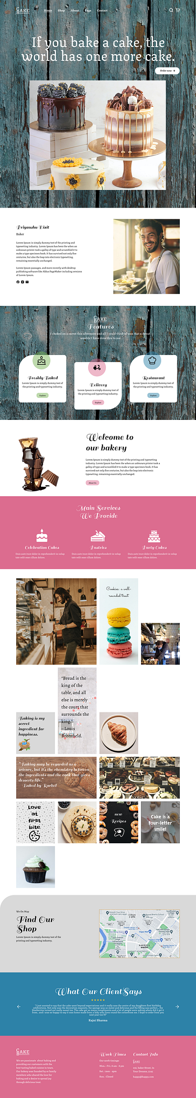 Cake Bakery Shop bakery bakerydesign bakerywebsite ui uiux userinterface webdesign website
