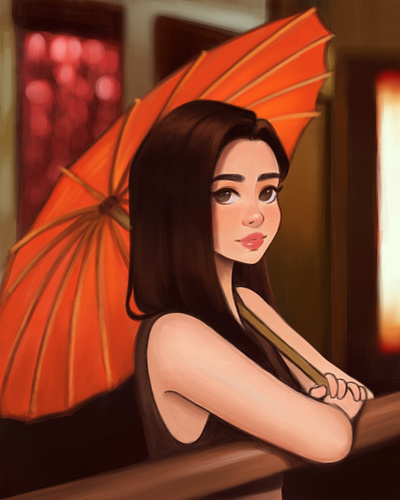 Umbrella 2d art art character design design digital art digital painting graphic design illustration