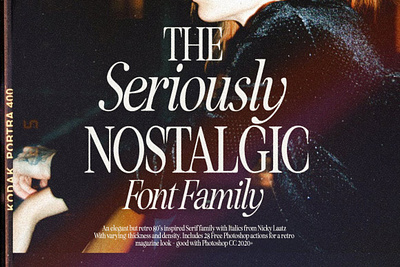 Seriously Nostalgic Serif eighties fashion fashionable flashback italic magazine retro serif