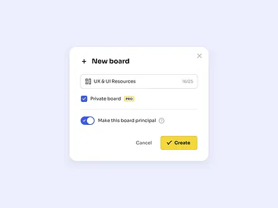 Board board design system minimal popup ui ux
