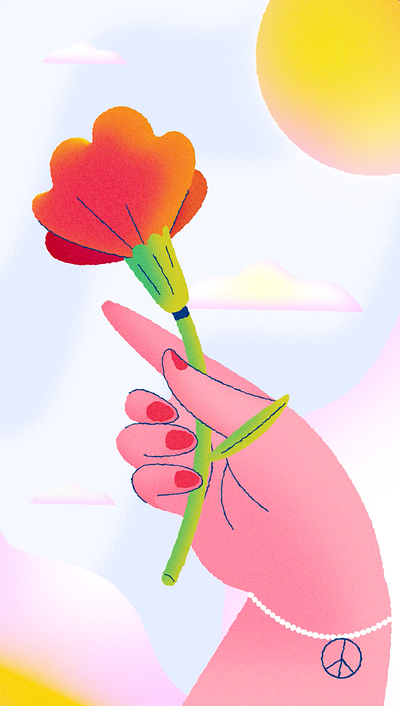 25 de Abril Sempre 25 abril animation carnation explosion flower hand love motion design motion graphics peace