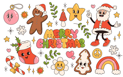 Retro Christmas 2 character christmas concept design groovy illustration mascot newyear retro santa vector vintage