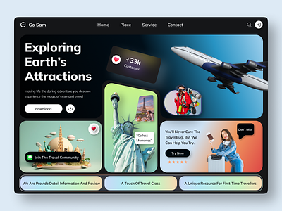 Go Sam - Travel Landing Page Design agency figma design home page landing page landing page designer travel agency travel landing page design travel website ui ui design ux design uxui web design web site web uxui website