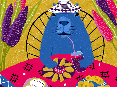 Colombian feast branding illustration