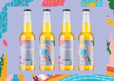 Watermelon mint gose | Label design branding graphic design illustration