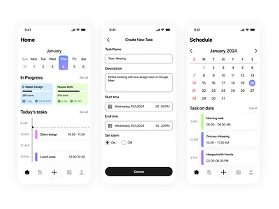 Task Manager Mobile App app design branding clean design ios minimalism mobile design prototype ui ui ux ui ux design ux