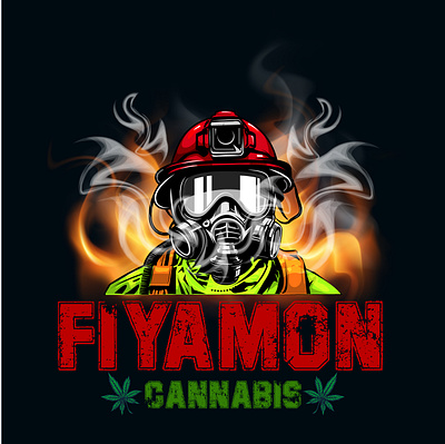 Fiyamon canabis logo illustration illustrator logo design mascot mascot design smoke weed logo