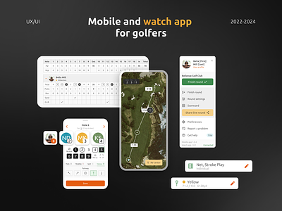 Golf Mobile App friends golf golf app map mobile app score scorecard settings sport