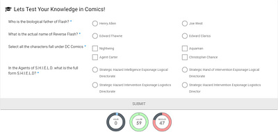 Comic verse Quiz css elementor html web design wix wordpress