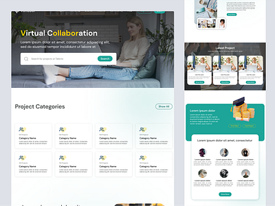 Freelancing Platform Landingpage freelance green landing page ui ux website