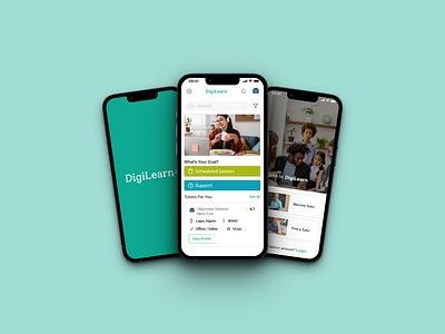 DigiLearn - An Edtech Mobile App edtech figma homescreen interaction design onboarding screen product design ui uidesign uxdesign visual design