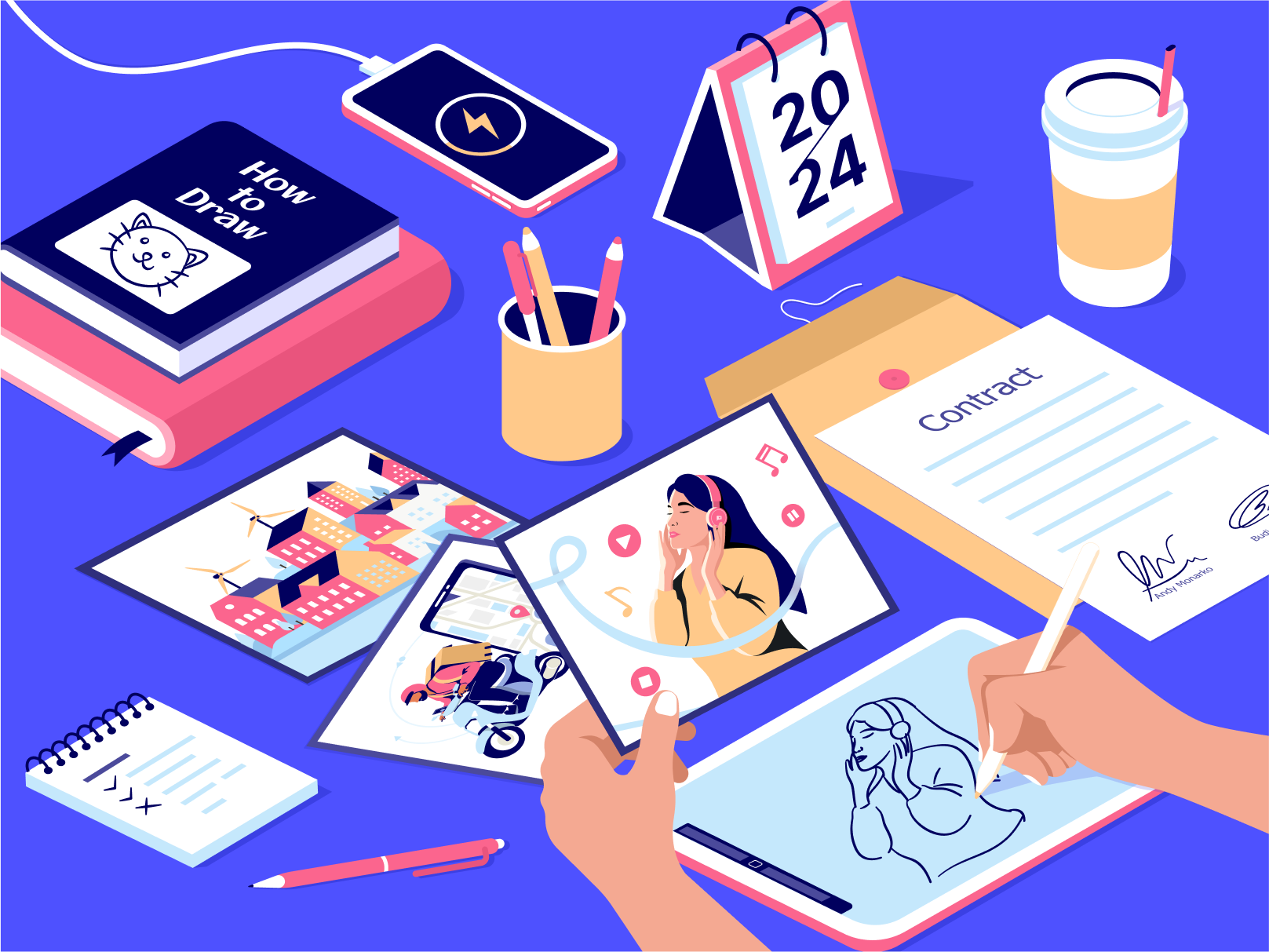 Working Desk Illustration 2024 By Pixelz On Dribbble   Original A3a38b62c1e5462e827346c362dccda8 