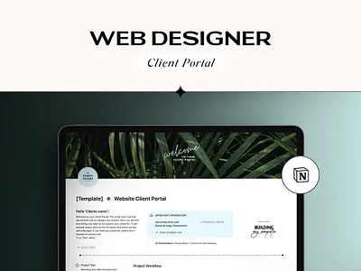 Notion Client Portal Web Designer brand designer brand strategist client onboarding customer journey design agency freelance designer freelancer dashboard graphic designer notion client portal notion for designers notion freelancer notion webdesigner project management