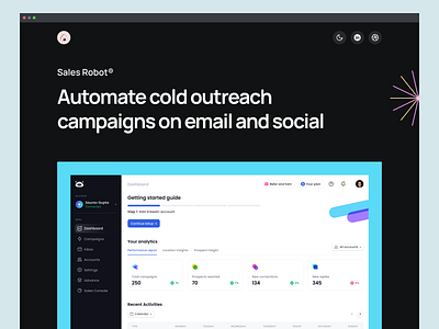 Sales Robot - Case Study app automation branding case study clean colors design digital graphic design homepage landing page layout lead generation minimal product design typography ui ux visual identity web