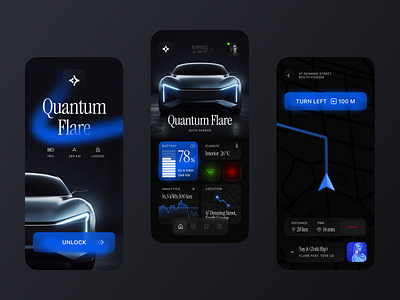 Quantum Car App app car concept mobile navigation quantum