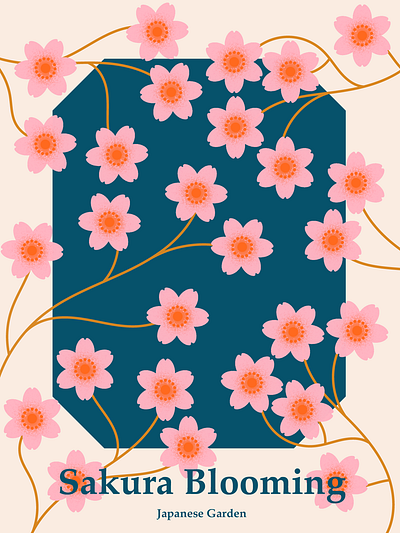 Sakura | Poster design branding cherry blossom concept design event poster graphic design illustration poster design poster illustration sakura illustration vector