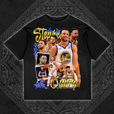 Stephen Curry Vintage Rap Tee Bootleg Design bootleg bootleg design bootleg tshirt branding design graphic design illustration rap tee ui