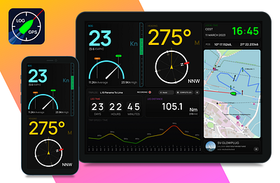 Widget based Boating companion app interface ui