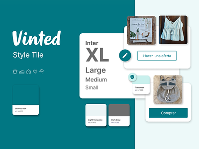 Vinted Style Tile banner brand brandbook branding clothes dailyui graphic design identity illustration interface logo styletile ui uxui visual visual identity