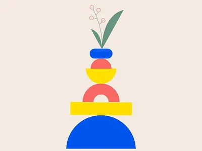 Just a vase animation design flower geometric illustration minimal motion motion design motion graphics plant vase