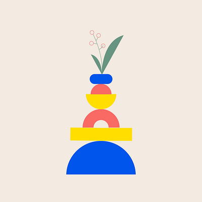 Just a vase animation design flower geometric illustration minimal motion motion design motion graphics plant vase